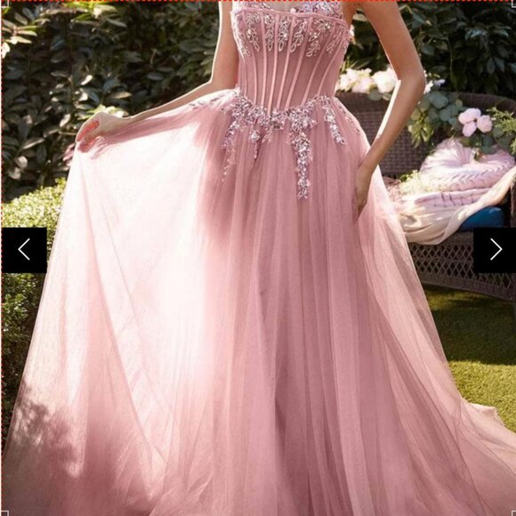 Andrea & Leo Rose Couture Prom Dress – Size 14, Elegant, and Custom Corseted - Picture 1 of 4